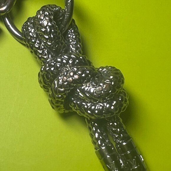 Authentic Louis Vuitton Vintage Silver Tone Knot Bag Charm Key Holder - Picture 9 of 16